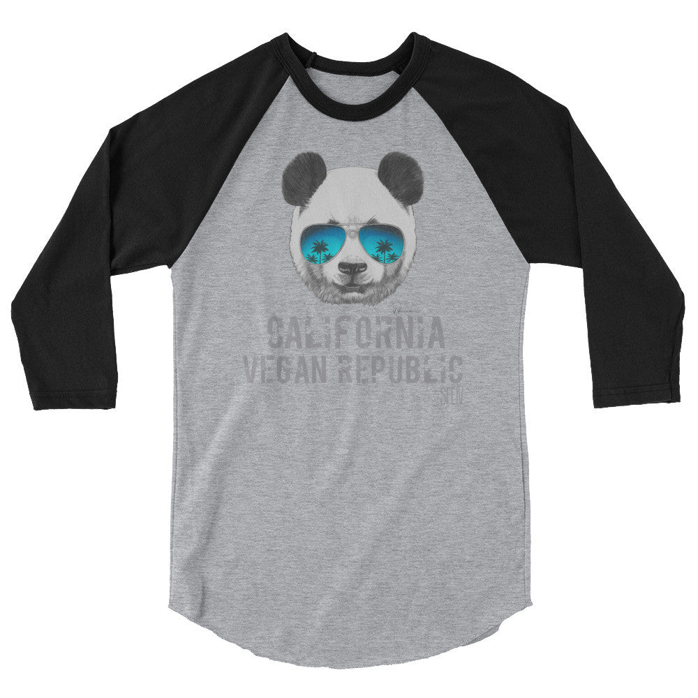 California Vegan Republic SFElV Men's 3/4 sleeve raglan shirt