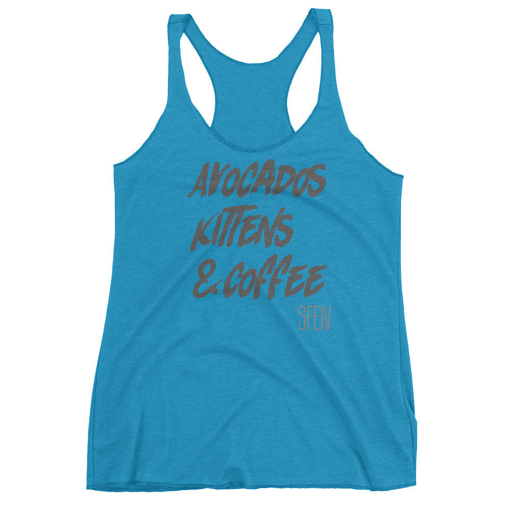 Avocados, Kittens & Coffee SFELV Women's tank top