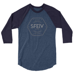 SFELV Eat Plants. Wear Plants. California Hexagon Men's 3/4 sleeve raglan shirt