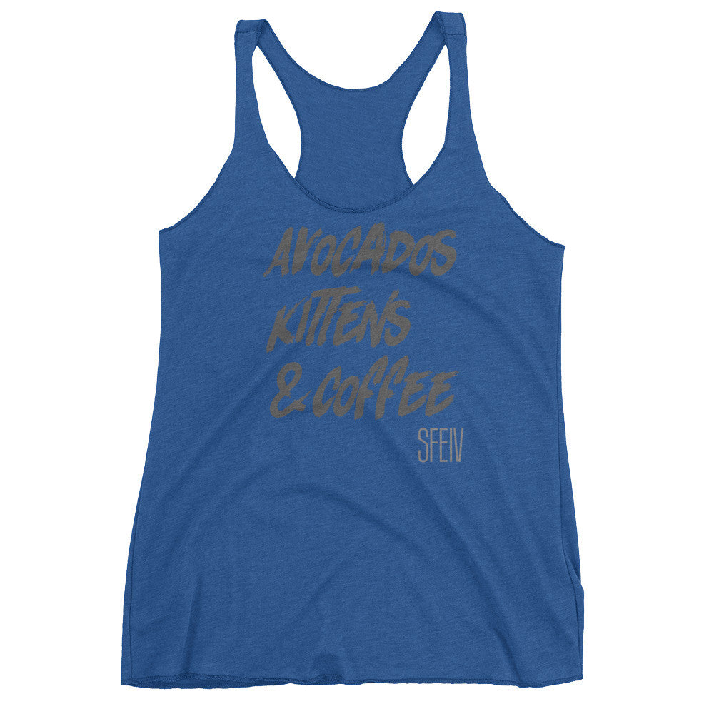 Avocados, Kittens & Coffee SFELV Women's tank top