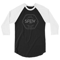 SFELV Eat Plants. Wear Plants. California Hexagon Men's 3/4 sleeve raglan shirt