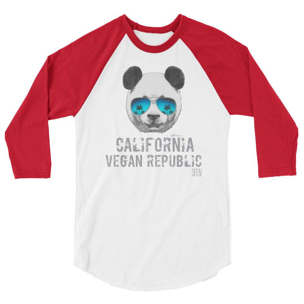 California Vegan Republic SFElV Men's 3/4 sleeve raglan shirt