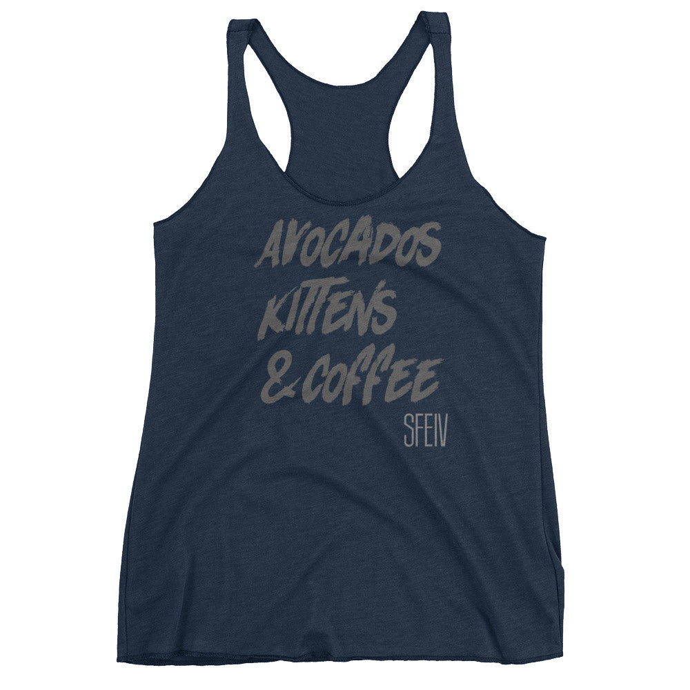 Avocados, Kittens & Coffee SFELV Women's tank top