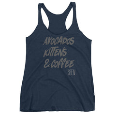 Avocados, Kittens & Coffee SFELV Women's tank top
