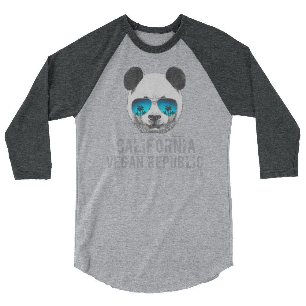 California Vegan Republic SFElV Men's 3/4 sleeve raglan shirt