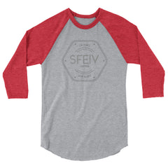 SFELV Eat Plants. Wear Plants. California Hexagon Men's 3/4 sleeve raglan shirt