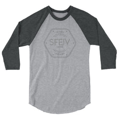 SFELV Eat Plants. Wear Plants. California Hexagon Men's 3/4 sleeve raglan shirt