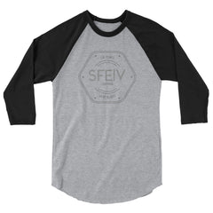 SFELV Eat Plants. Wear Plants. California Hexagon Men's 3/4 sleeve raglan shirt