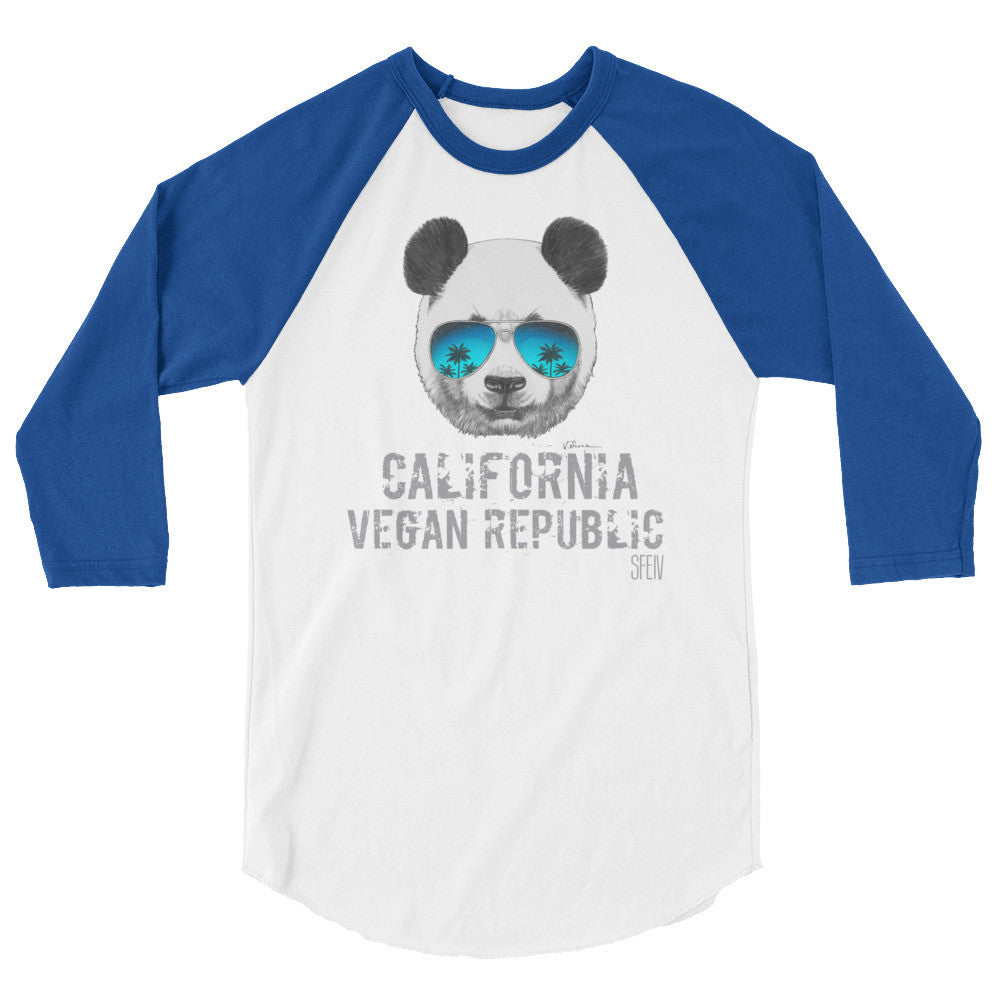 California Vegan Republic SFElV Men's 3/4 sleeve raglan shirt