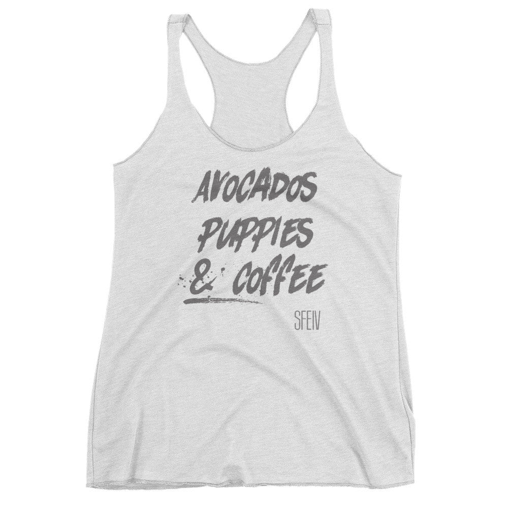 Avocados, Puppies and Coffee SEFELV Women's tank top