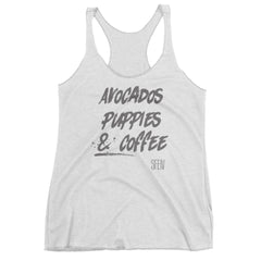 Avocados, Puppies and Coffee SEFELV Women's tank top