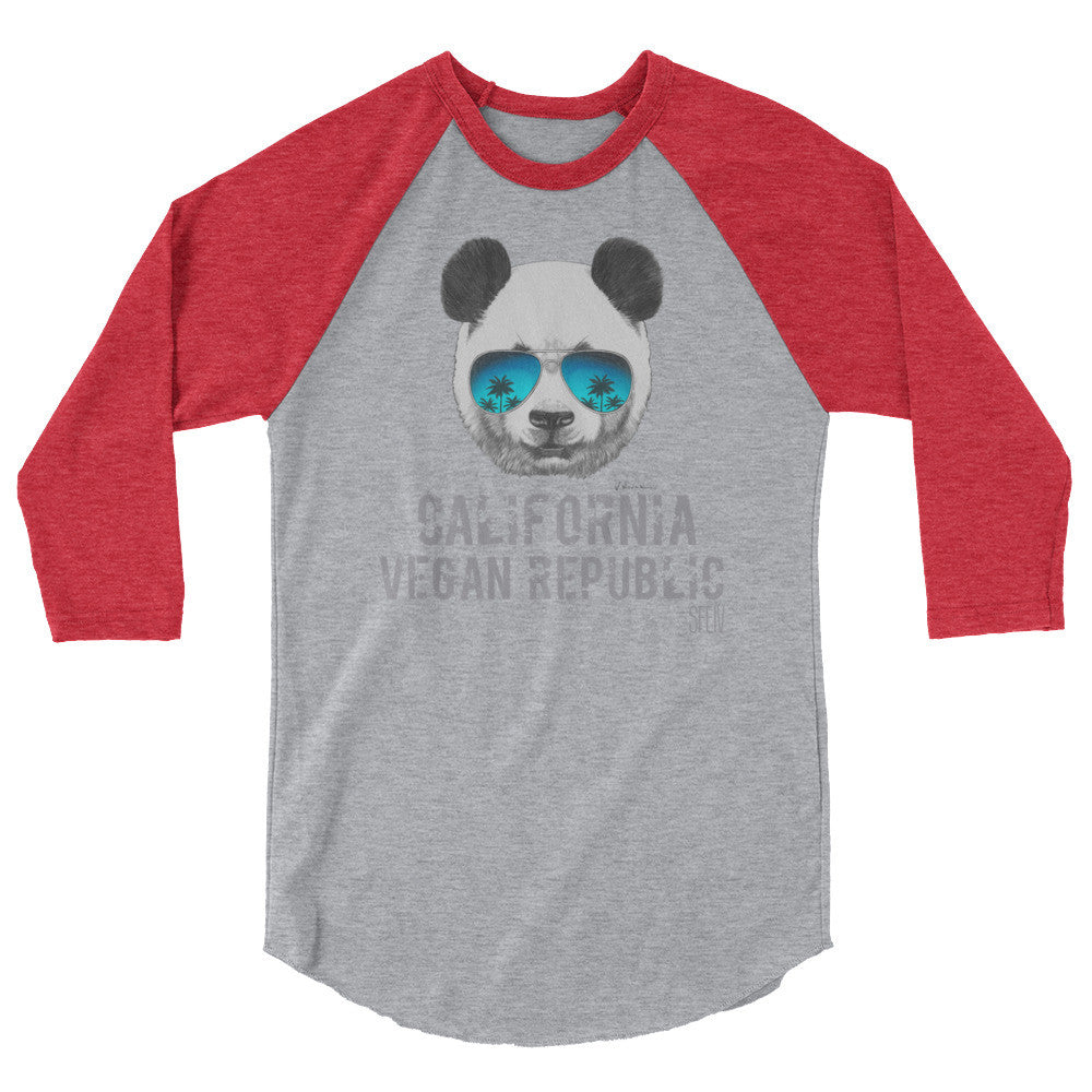 California Vegan Republic SFElV Men's 3/4 sleeve raglan shirt