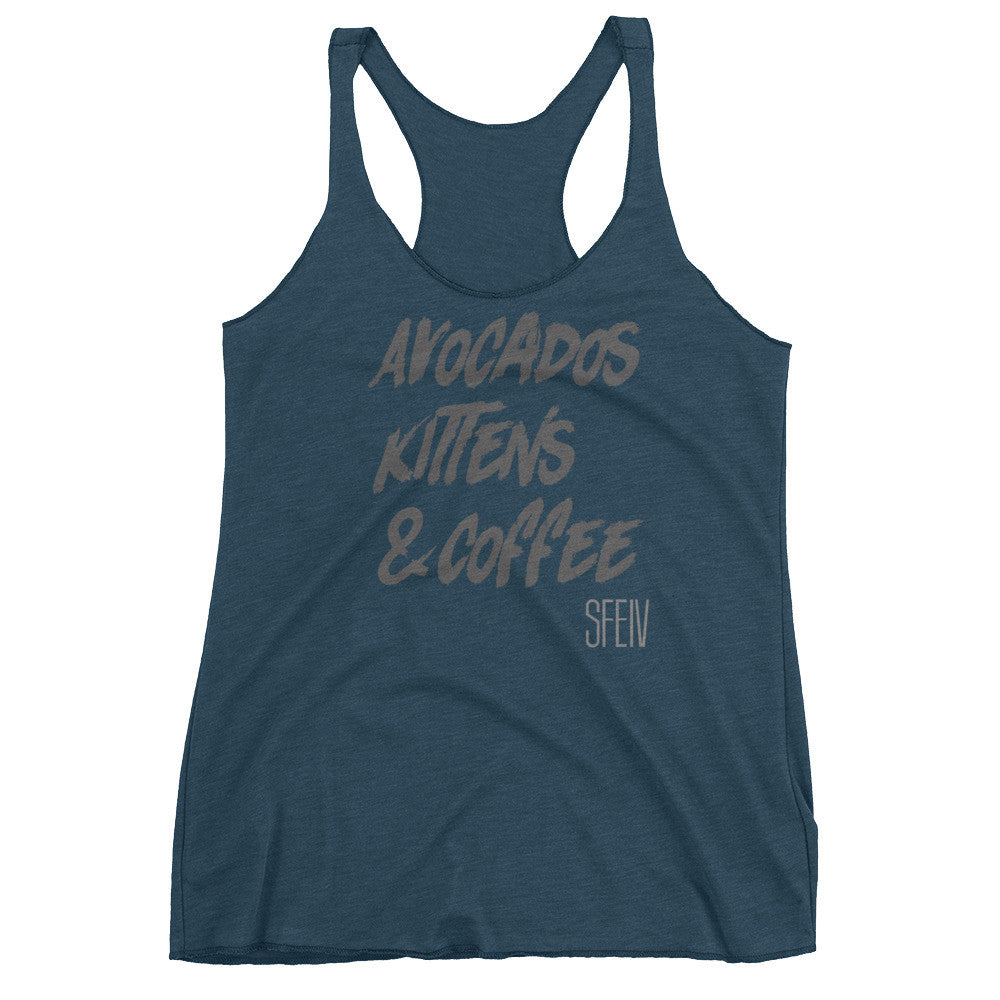 Avocados, Kittens & Coffee SFELV Women's tank top
