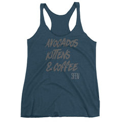 Avocados, Kittens & Coffee SFELV Women's tank top