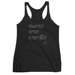 SFELV Pineapples, Puppies & Palm Trees Women's Tank Top