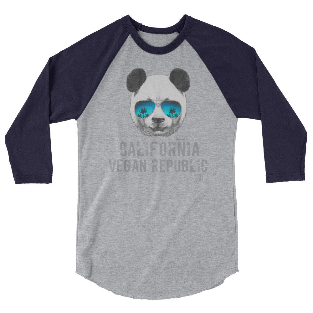 California Vegan Republic SFElV Men's 3/4 sleeve raglan shirt