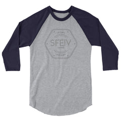 SFELV Eat Plants. Wear Plants. California Hexagon Men's 3/4 sleeve raglan shirt