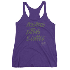 Avocados, Kittens & Coffee SFELV Women's tank top