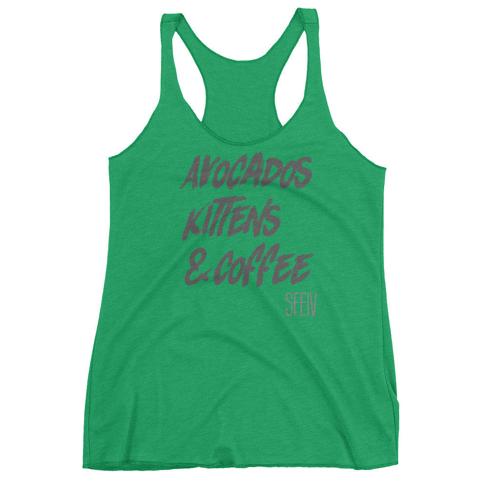 Avocados, Kittens & Coffee SFELV Women's tank top