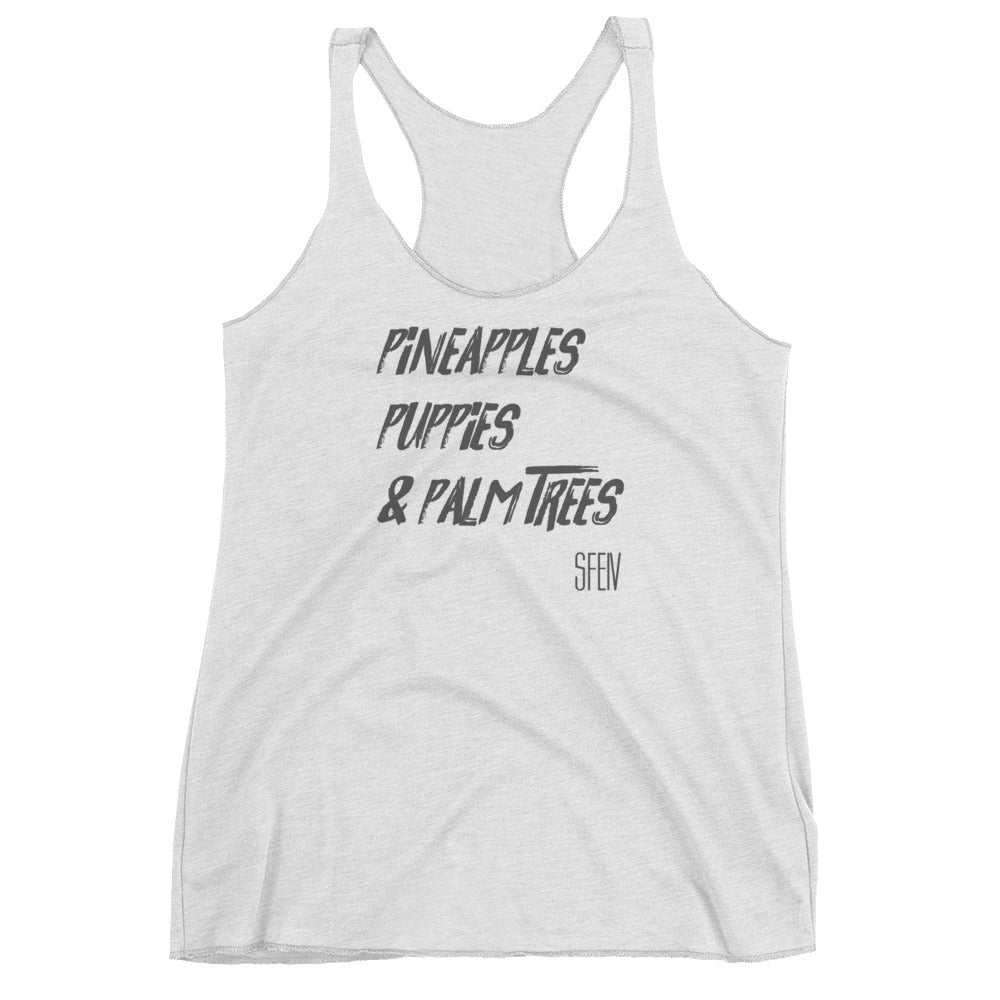 SFELV Pineapples, Puppies & Palm Trees Women's Tank Top
