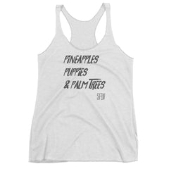SFELV Pineapples, Puppies & Palm Trees Women's Tank Top