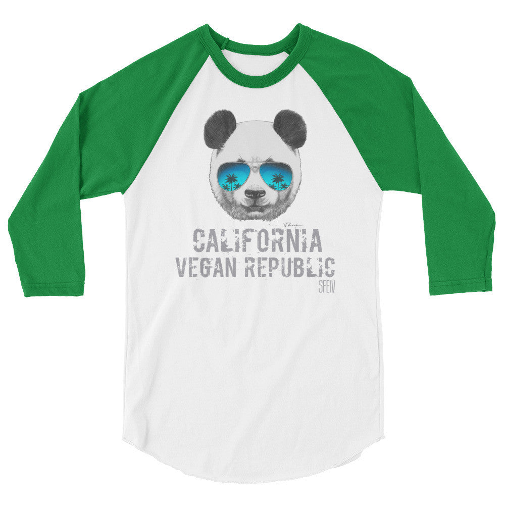 California Vegan Republic SFElV Men's 3/4 sleeve raglan shirt