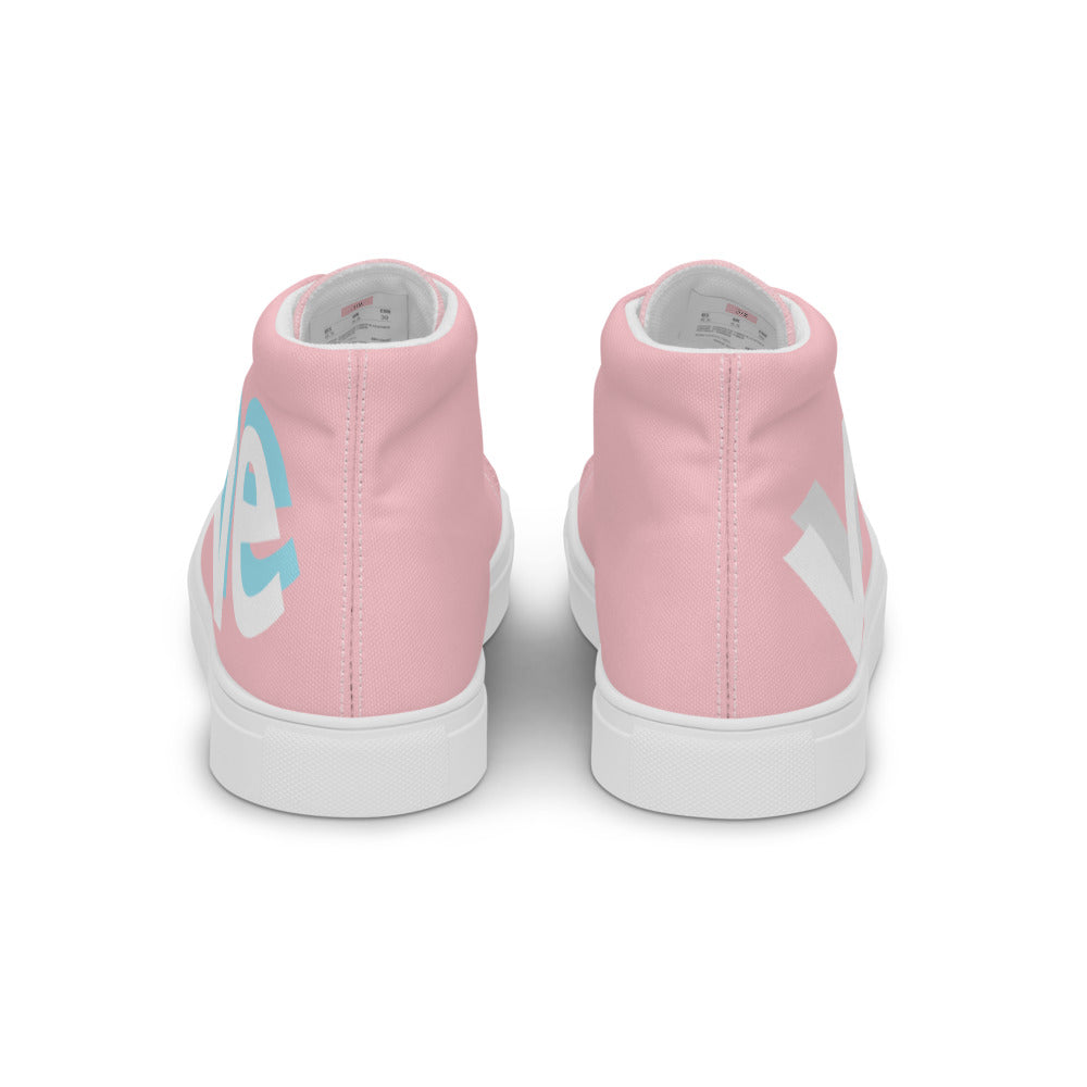 Blue Pop Ve Vegan Women’s high top canvas shoes