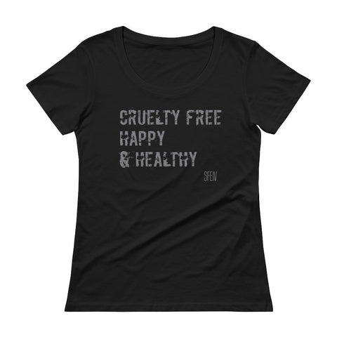 Cruelty Free, Happy & Healthy SFELV Women's Scoopneck T-Shirt