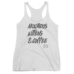 Avocados, Kittens & Coffee SFELV Women's tank top