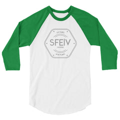 SFELV Eat Plants. Wear Plants. California Hexagon Men's 3/4 sleeve raglan shirt