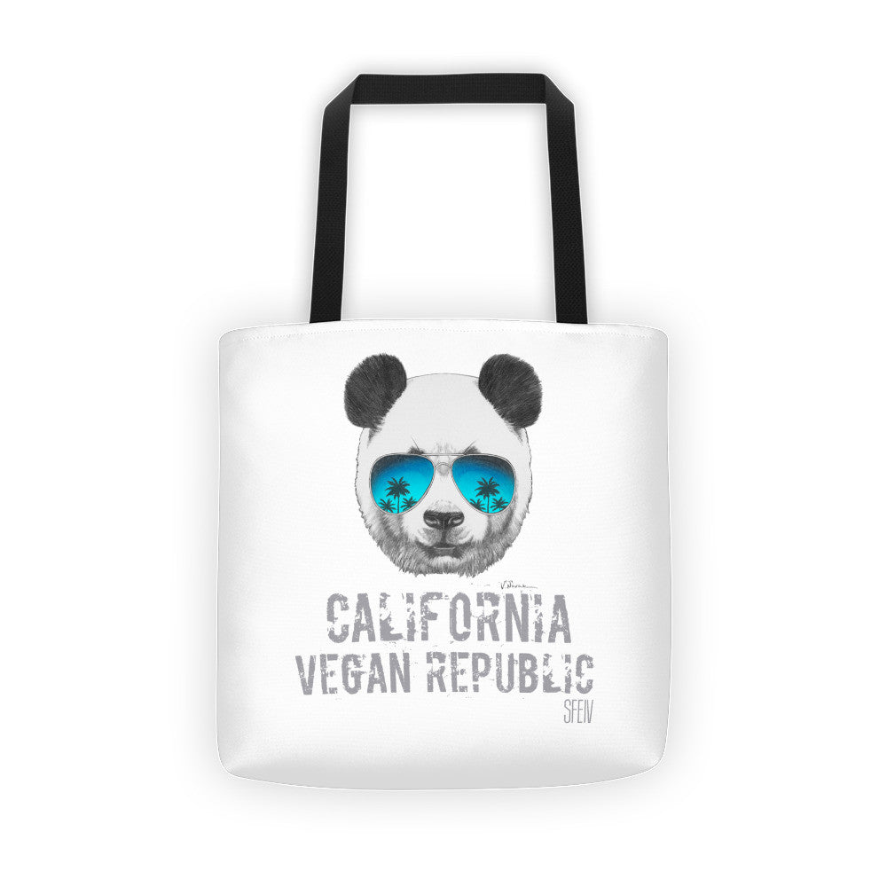 California Vegan Republic Panda SFElV Tote bag