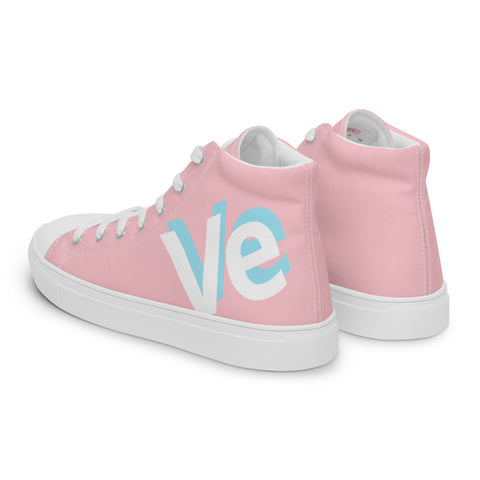 Blue Pop Ve Vegan Women’s high top canvas shoes